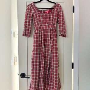 April Cornell Red and White Plaid Dress